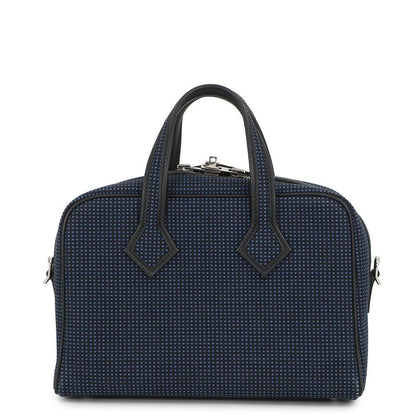 Hermes Victoria 3 Fourre Tout Mini Black Blue Saffiano Silver Swift Toile