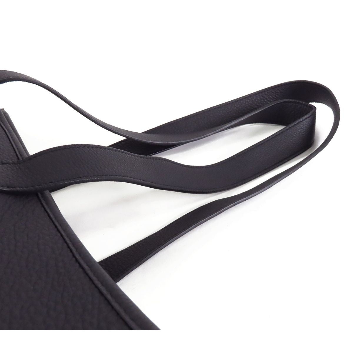 Hermes Petit h Large Tote Bag Black Natural Orange Toile Togo — view 4