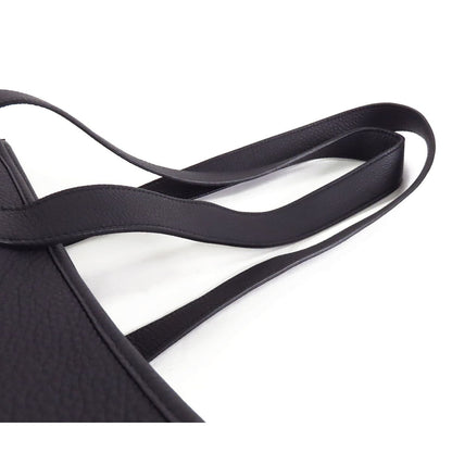 Hermes Petit h Large Tote Bag Black Natural Orange Toile Togo — view 4