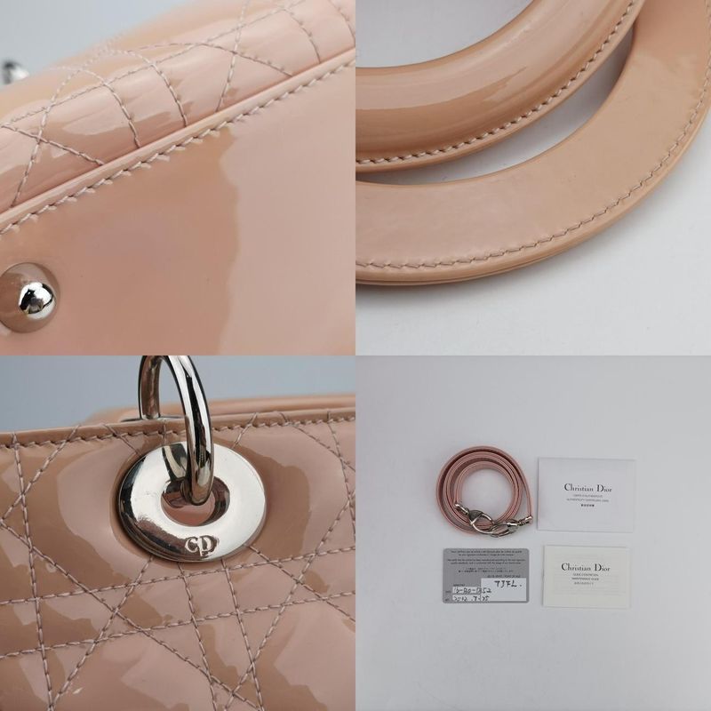 Christian Diorchristian Dior Lady Dior Pink Patent 16-bo-0152