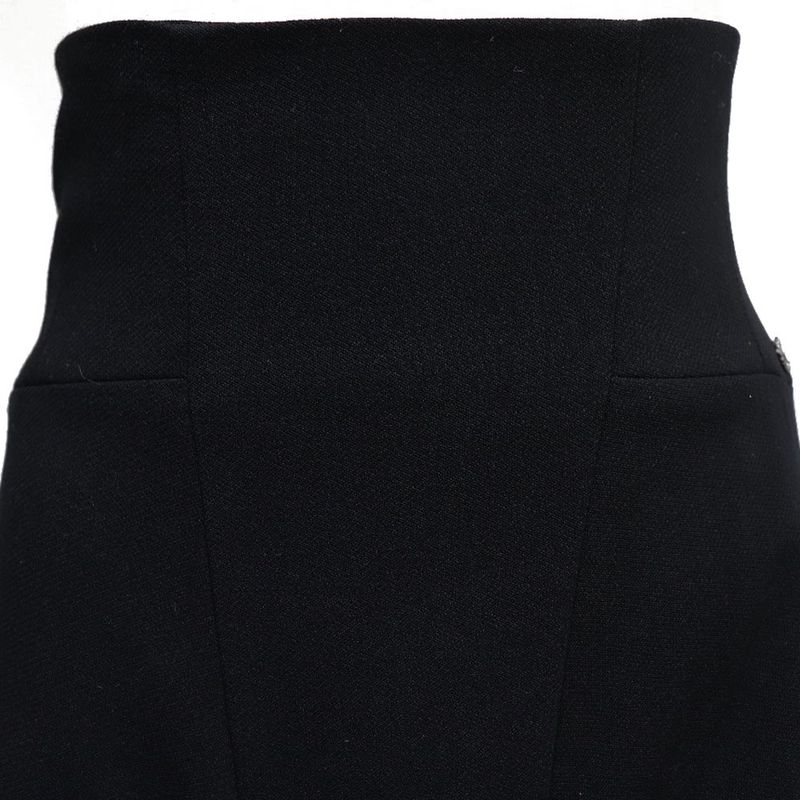 Chanel Tight High Waist 08A P33857v12627 Wool Black Women's Skirt