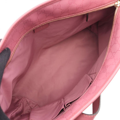 Gucci Tote GG Supreme Pink Canvas Leather — view 3