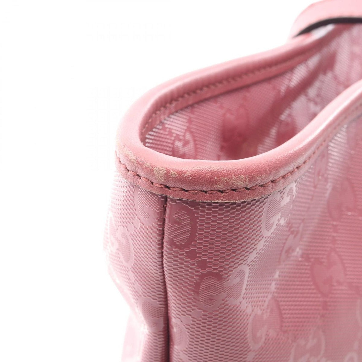 Gucci Tote GG Supreme Pink Canvas Leather — view 7