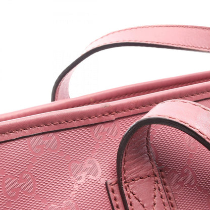Gucci Tote GG Supreme Pink Canvas Leather — view 8