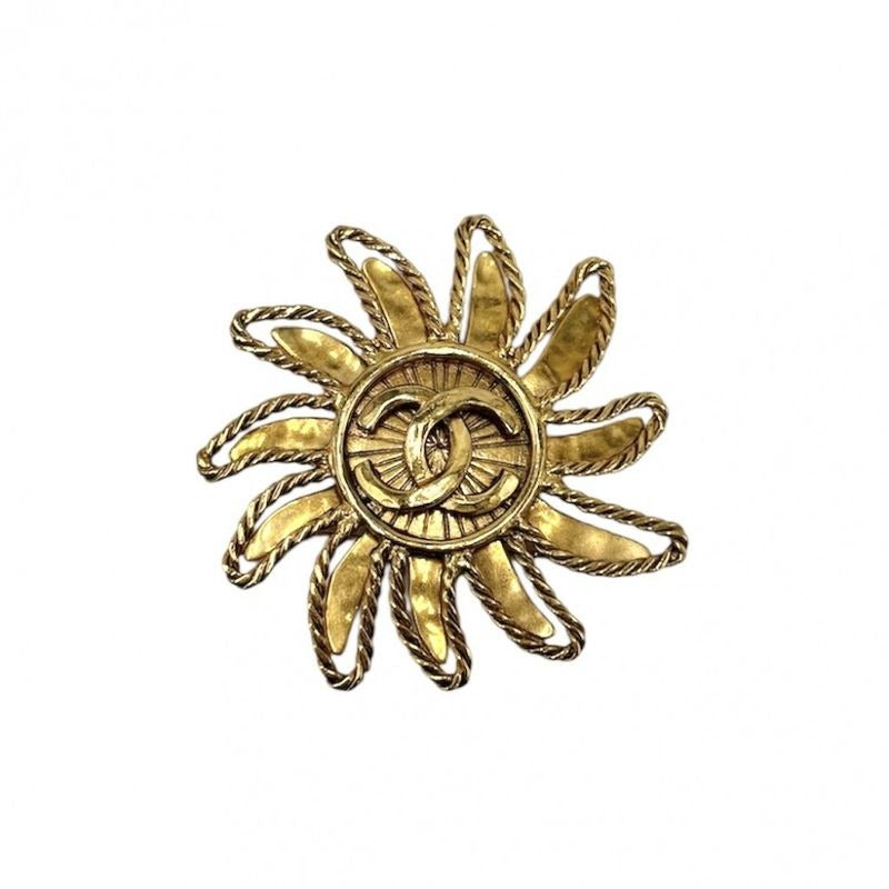 Chanel Brooch Sun Motif Coco Mark Accessories GP 94 A