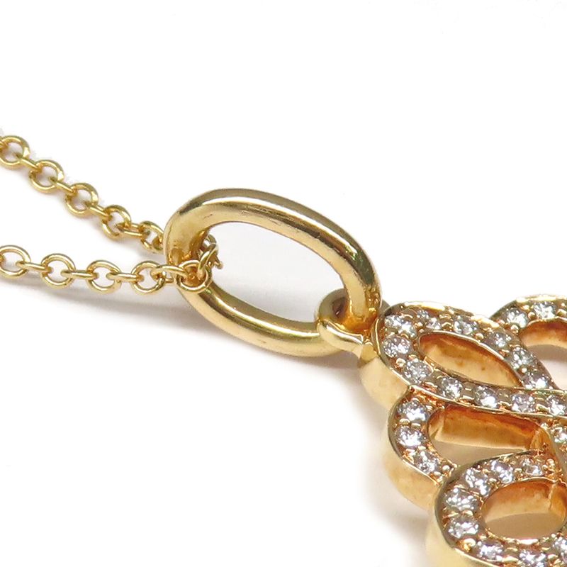 Tiffany & Co Necklace Knot Key Pendant Diamond Au75pg 18K Pink Gold