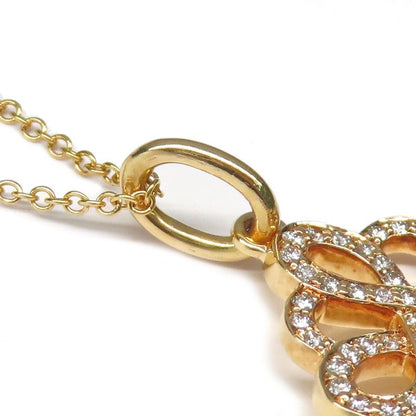 Tiffany & Co Necklace Knot Key Pendant Diamond Au75pg 18K Pink Gold