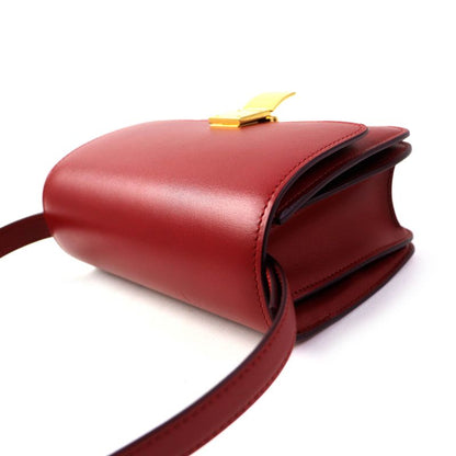Celine 189183dls Classic BOX Small Classic Box Small Leather Shoulder Bag Red