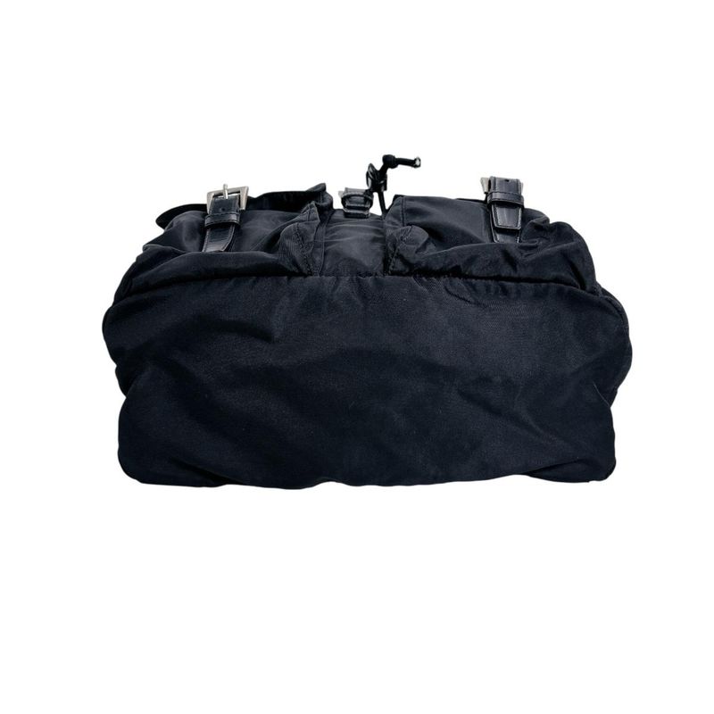 Prada Triangle Logo Backpack Daypack Prada Black