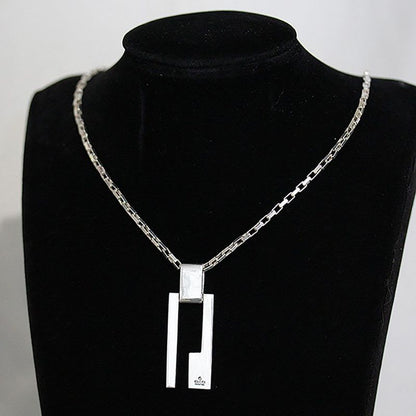 Gucci G Logo Necklace 49 cm Silver 925 Unisex E1034