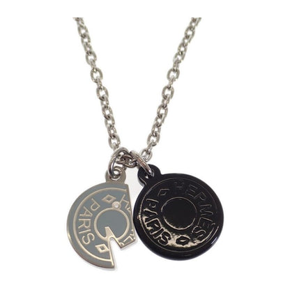 Hermes Carrousel Necklace Metal Buffalo Horn Black Blue