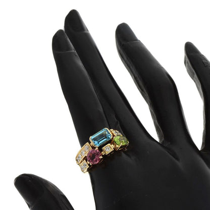 Bvlgari Bulgari Allegra Diamond Multicolored Stone Ring And Ring 18K Yellow