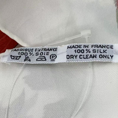 Hermes Carre 90 Tourbillon Falling Leaves Swirl Scarf Silk White