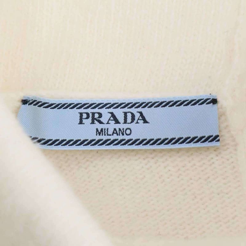 Prada 25ss Wool Turtleneck Knit Sweater P26545 16bk White 36