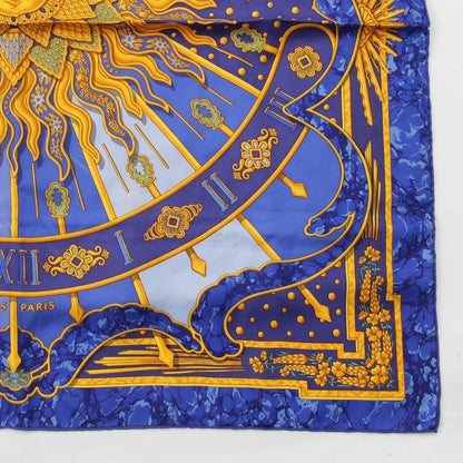 Hermes Carré 90 Carpe DIEM Enjoy The Day Silk Scarf Blue