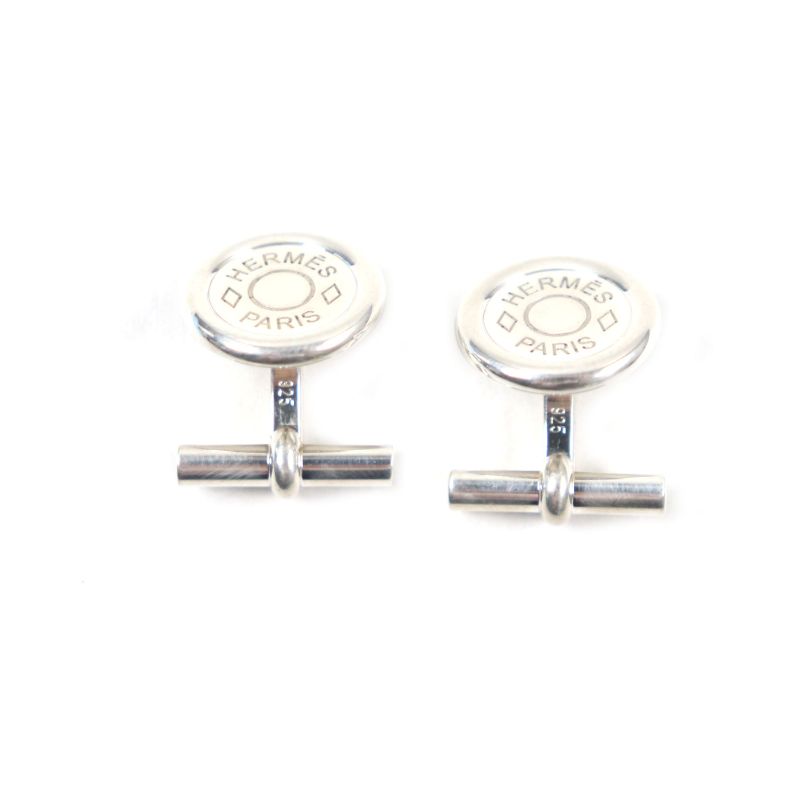 Hermes Serie Button Round Shape Cufflinks Button Cufflinks Ag925 Silver Total