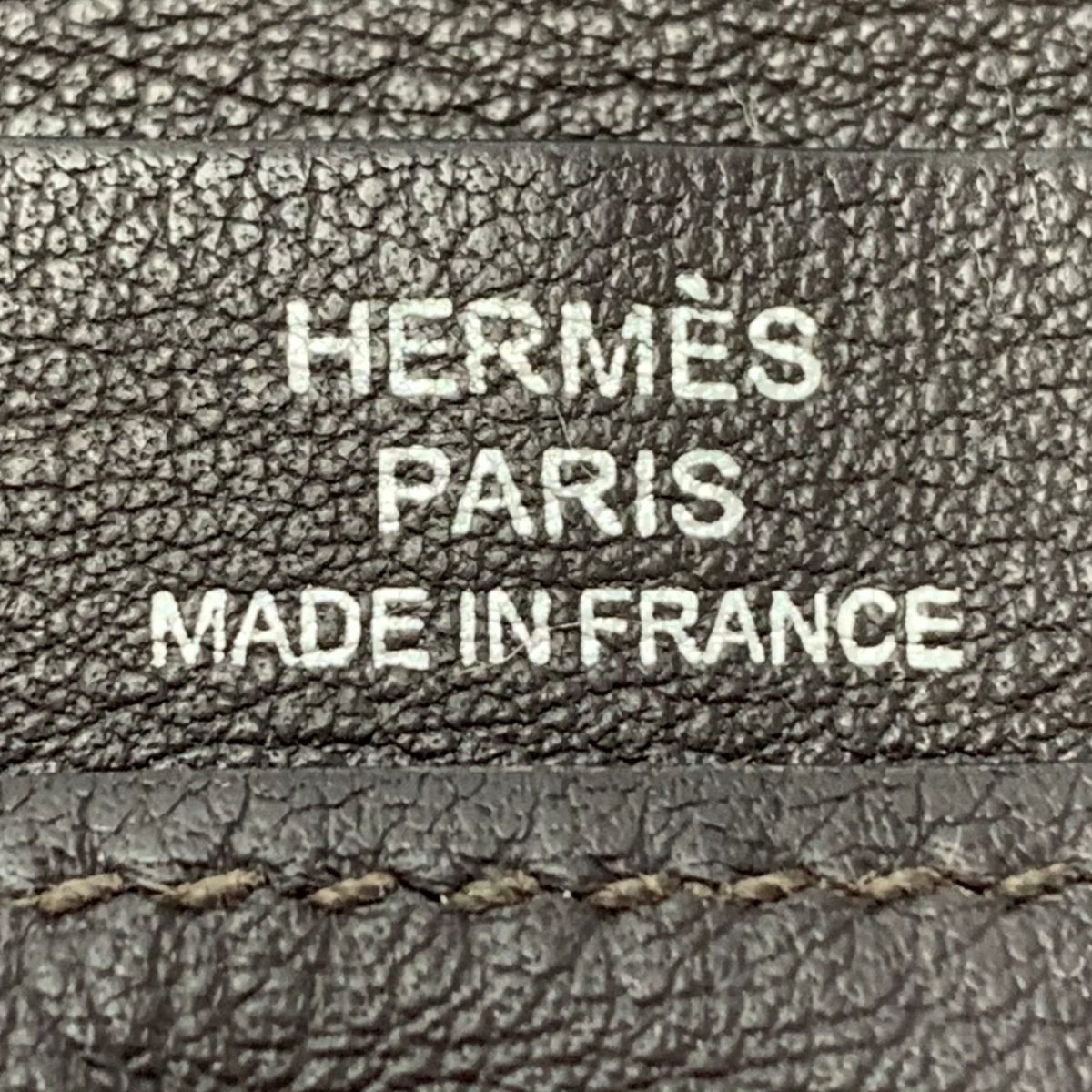 Hermes Citizen Twill Long Silk-in Brown Wallet Billfold Coin Purse None Men's