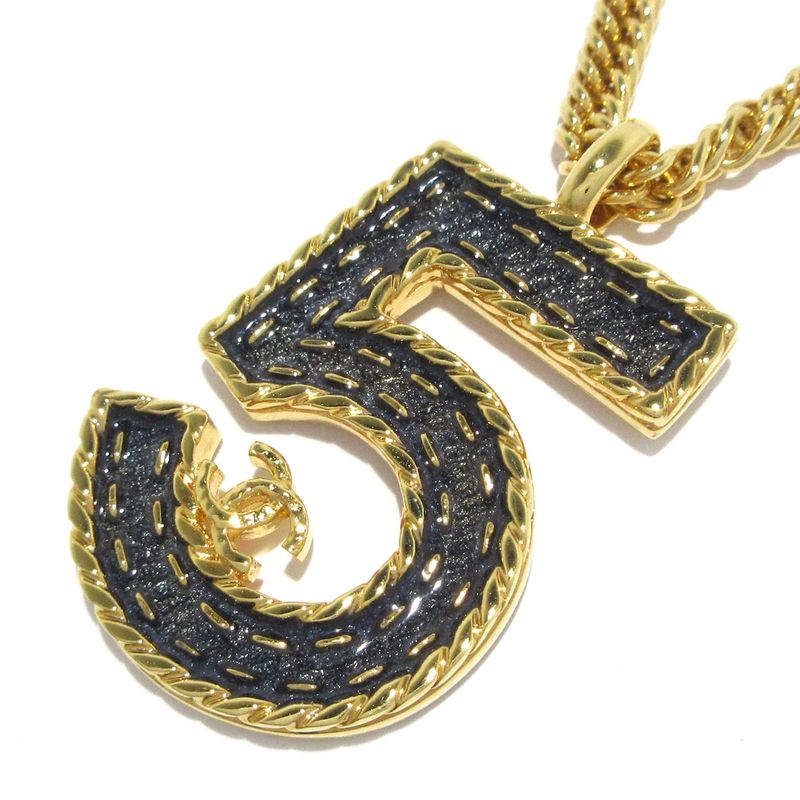 Chanel Necklace No5 Gold And Navy