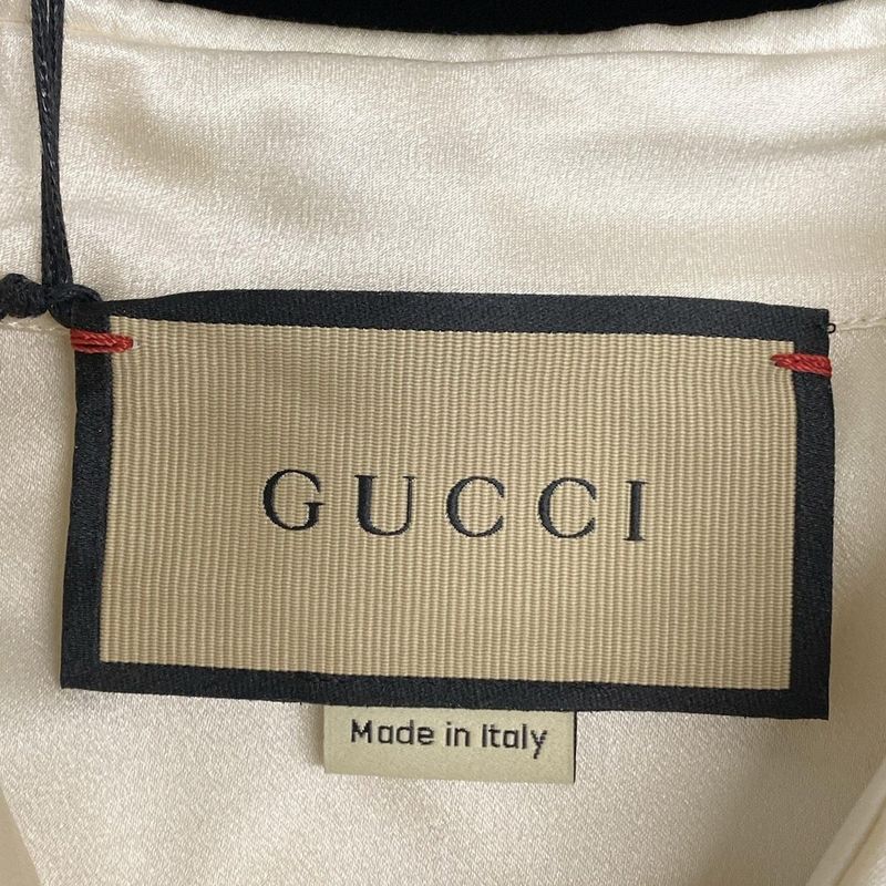 Gucci Dress Size 38 S Women - 771367 Zapgo Black And Ivory Regular Collar Long