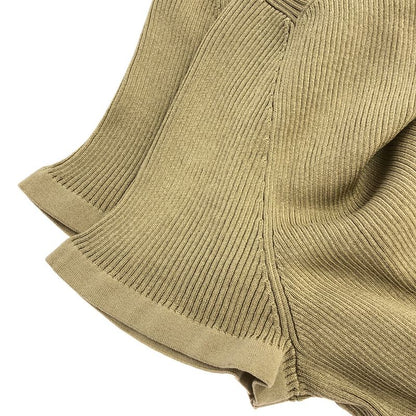 Chanel Ribbed Knit T-Shirt P40396k02922 Beige 42