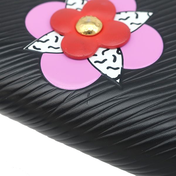 Louis Vuitton Long Wallet Flower Zippy Wallet Epi Leather Noir Black Gold