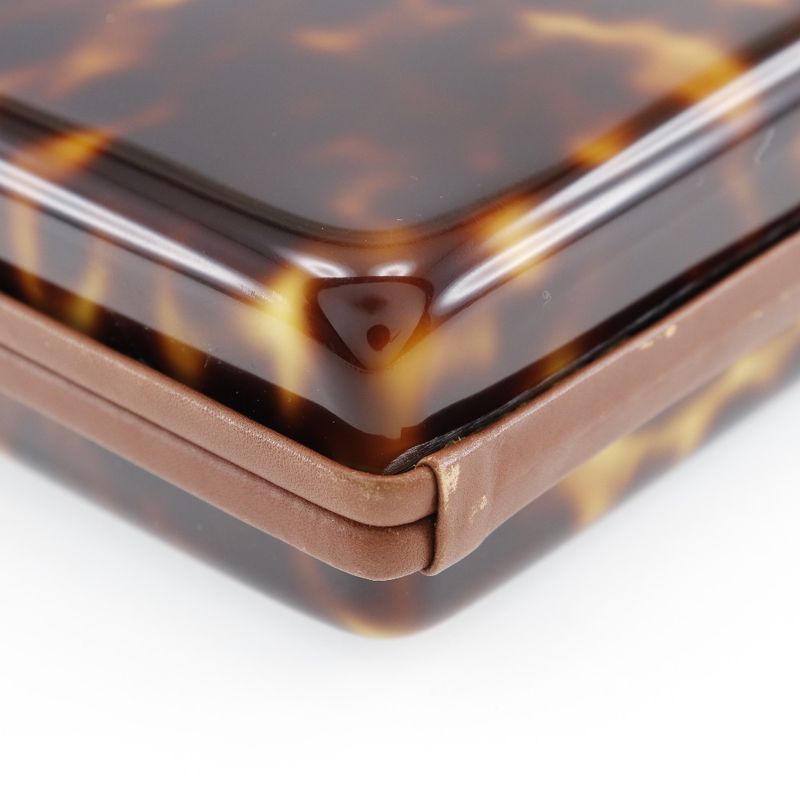 Fendi FF Party Bag Plastic X Leather Brown Ladies Handbag