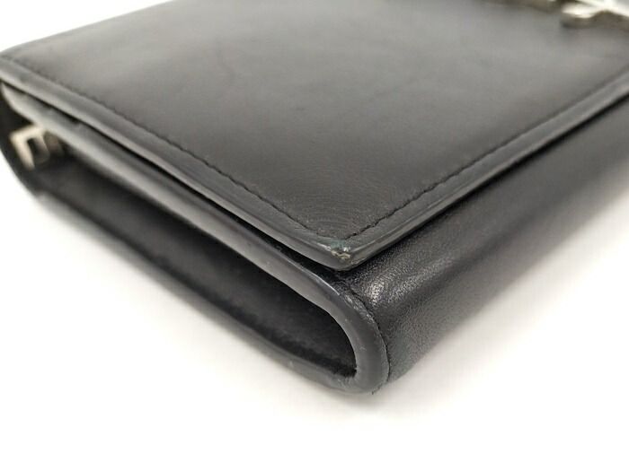 Yves Saint Laurent Bifold Long Wallet Leather Black 414567