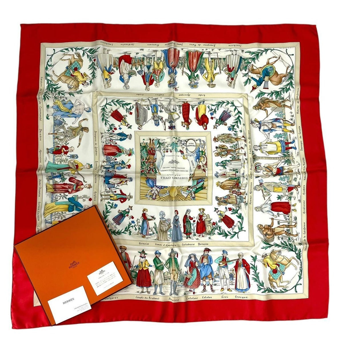 Hermes Scarf Carre 90 Costumes Civils Actuels Modern Citizen Silk