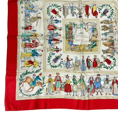 Hermes Scarf Carre 90 Costumes Civils Actuels Modern Citizen Silk — view 6