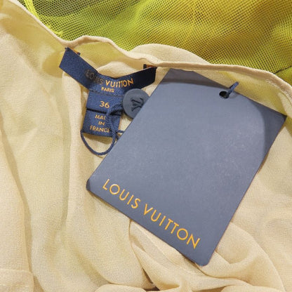 Unused Louis Vuitton Tulle Sleeveless Dress Tunic Short Length Check 36 Yellow
