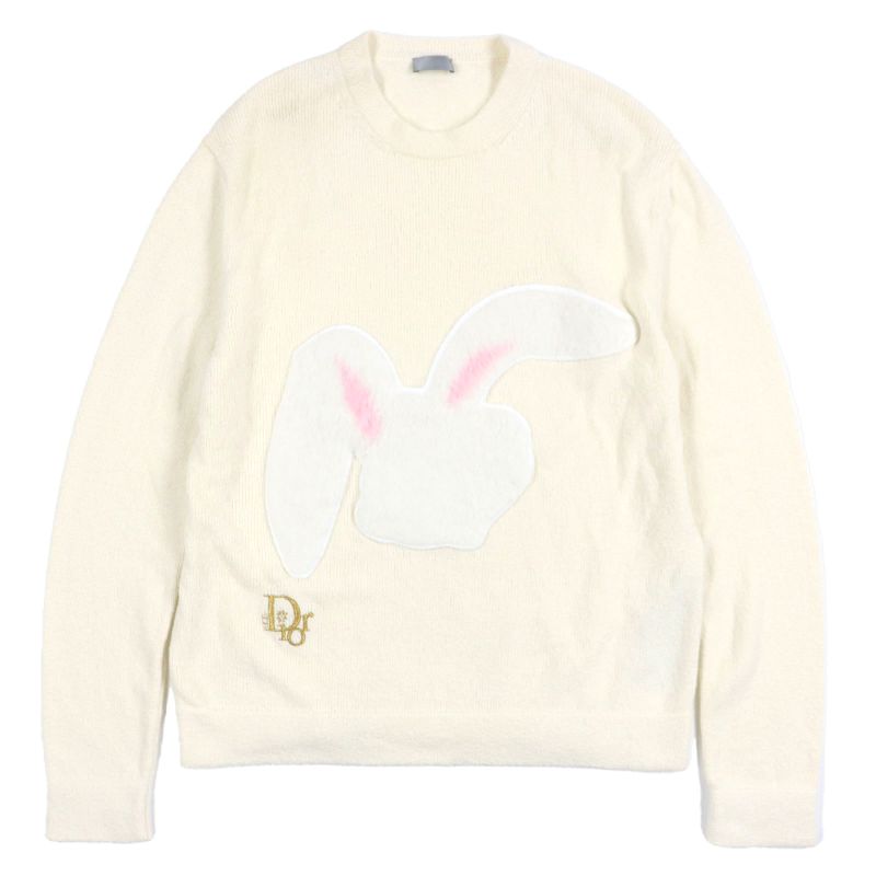  DIOR Homme 313m657at498 ERL Crewneck Rabbit Patch Logo Embroidery Pile Fabric