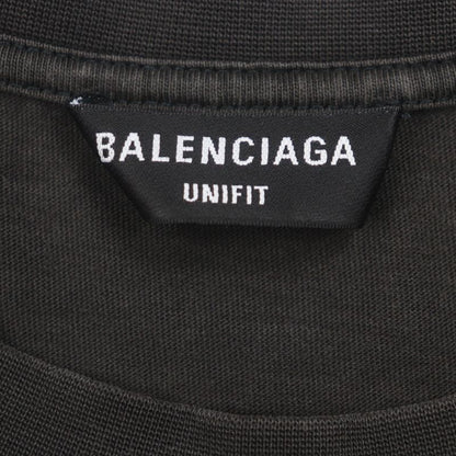 Balenciaga 675016 Unifit Turning Logo Oversized Damaged Crew Neck Short Sleeve