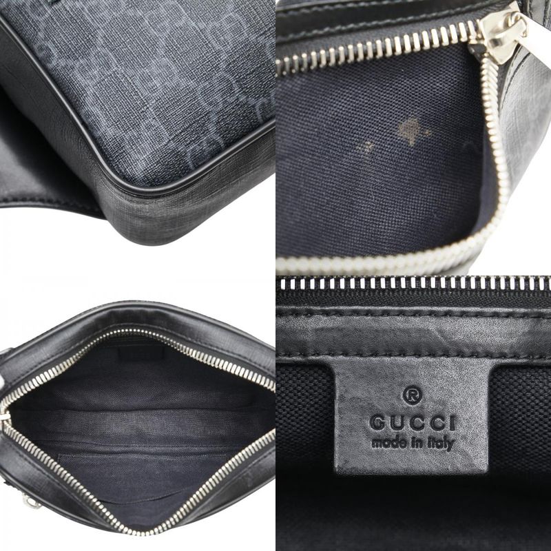 Gucci GG Supreme Sherry Line Body Bag Belt Bag Waist Bag 474293 Black Multicolor