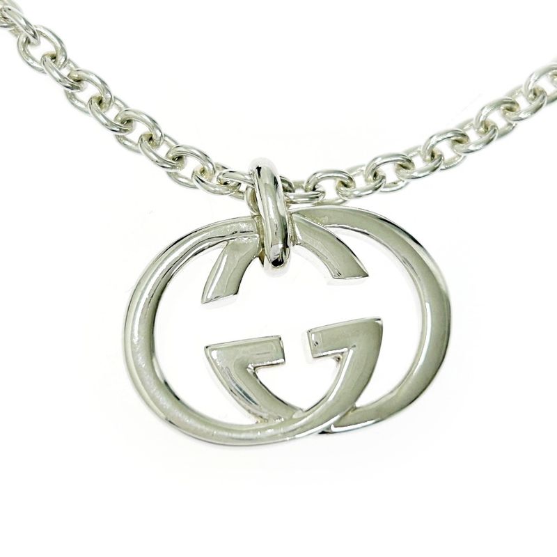 Gucci Silver Interlocking G Necklace 24.7g 925 Engraved 358841 Necklace