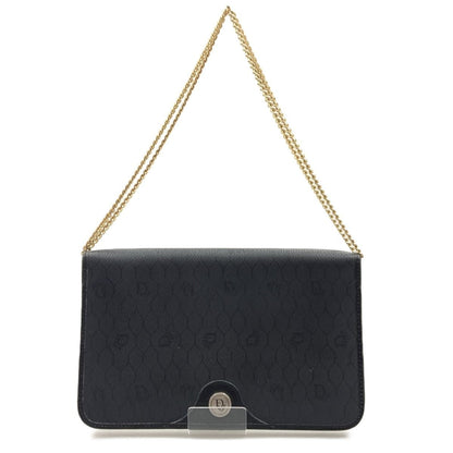 Christian Dior Honeycomb Pattern Chain Shoulder Bag Black