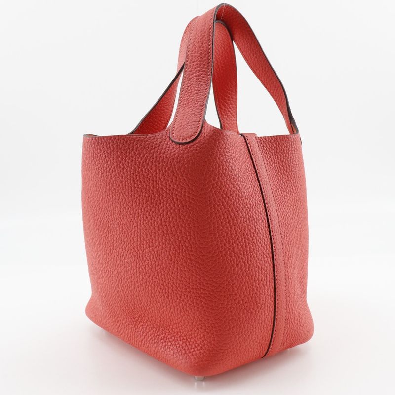 Hermes Picotin Lock 18 PM Taurillon Clemence Rose Texas Pink/silver Hardware Y