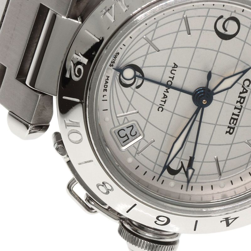 Cartier W31078m7 Pasha C Meridian Watch SS Boys