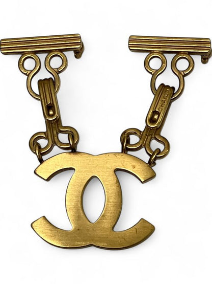 Chanel 03A Coco Mark Double Pin Brooch Gold