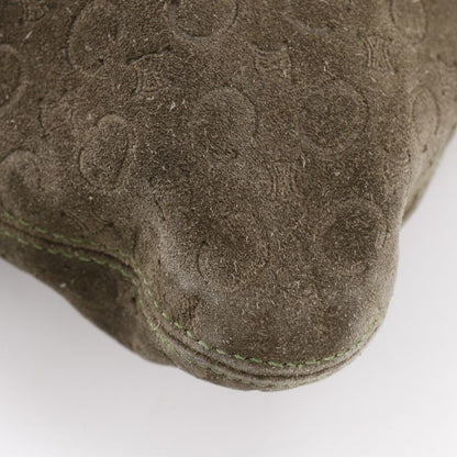 Celine C Macadam Suede Brown Women's Shoulder Bag