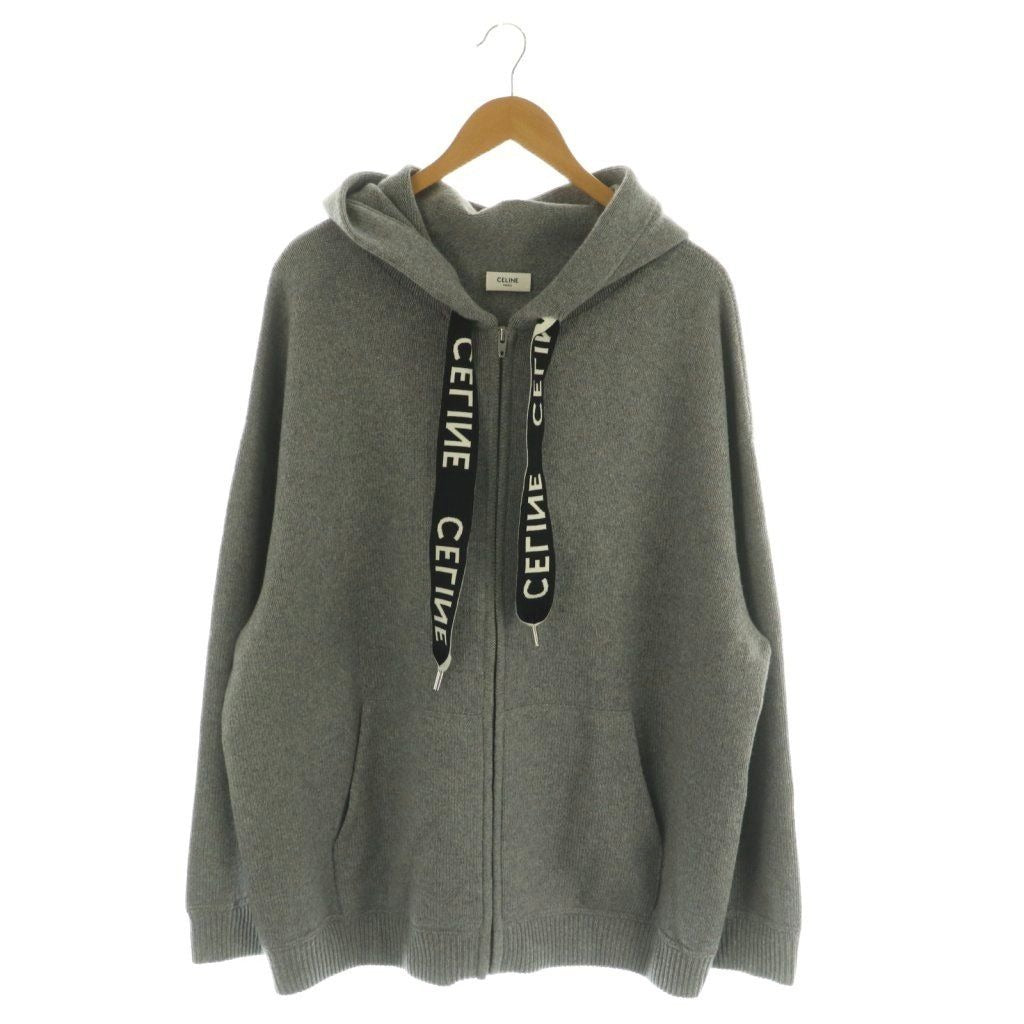 Celine Oversized Zip Hoodie Knit Up Cashmere Wool Jacket