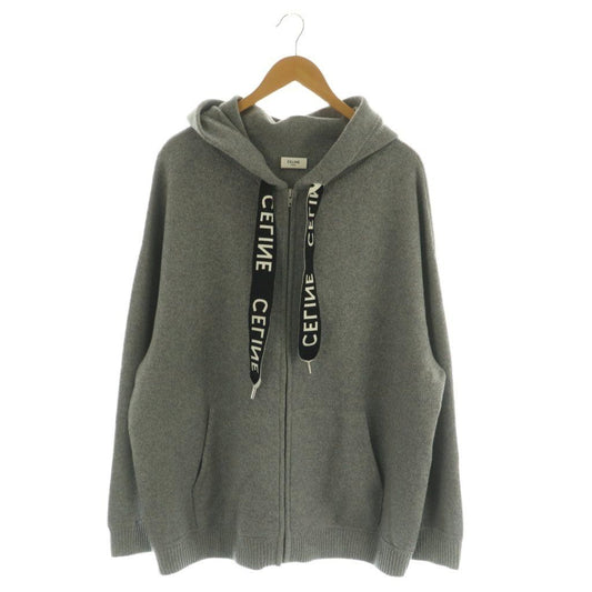 Celine Oversized Zip Hoodie Knit Up Cashmere Wool Jacket
