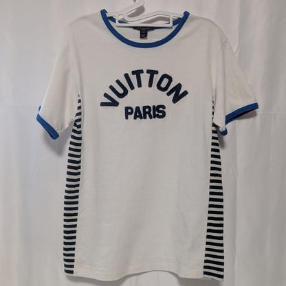 Louis Vuitton T-Shirt White Border Logo Short Sleeve XS