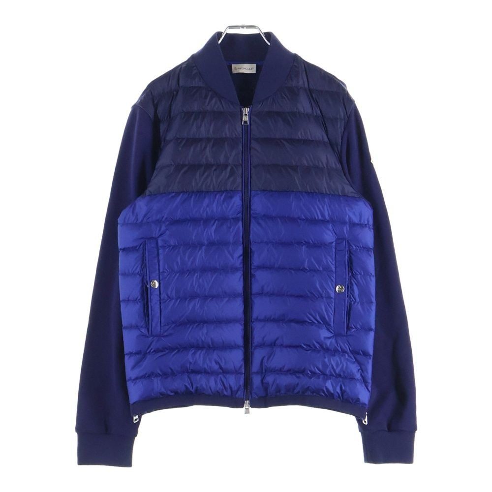 Moncler Down Contrast Zip Up Jacket Blue
