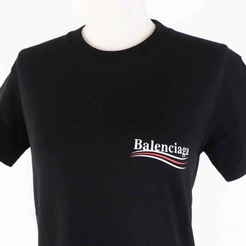 Balenciaga 2020 612964 100% Cotton Campaign Logo Short Sleeve T-shirt Black M