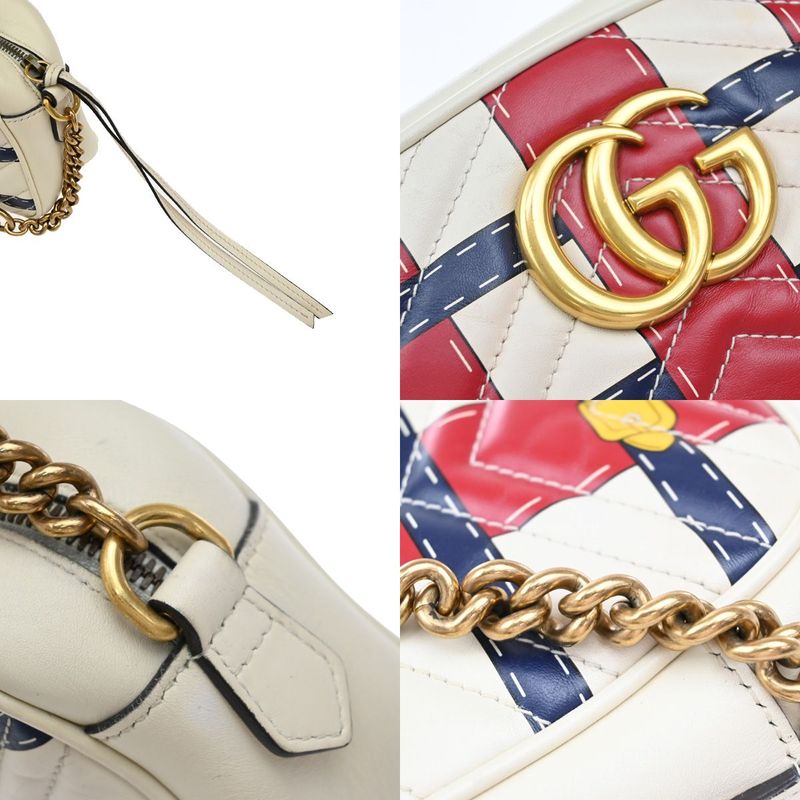 Gucci Shoulder Bag GG Marmont Belt Print Quilted 636ka827