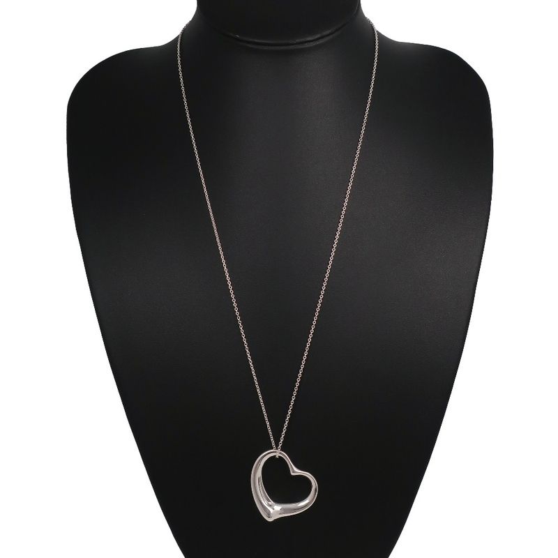 Tiffany & Co Open Heart Large Elsa Peretti 925 Silver Ladies 16.3g Necklace