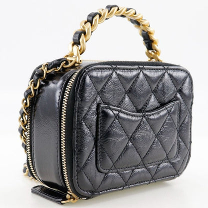 Chanel Mini Handbag Matelasse 2WAY Shoulder Lambskin Black Ladies Handbag