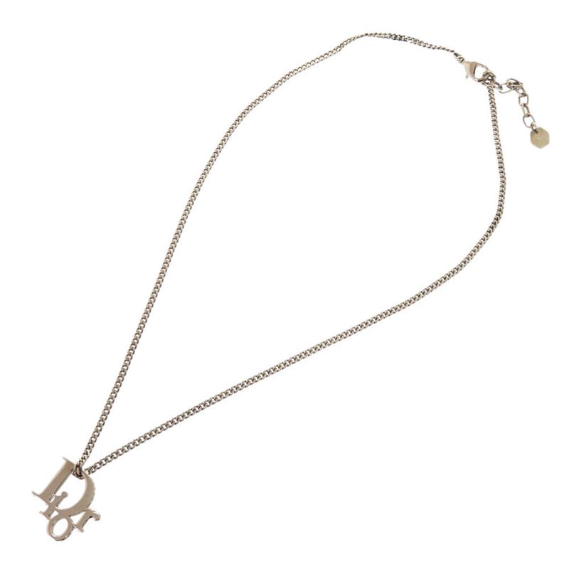 Christian Dior Logo Stone Silver Necklace Accessories 0022 Christian Dior