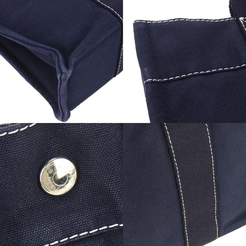 Hermes Handbag Tote PM Deauville Canvas Navy Casual Women Men Hermes