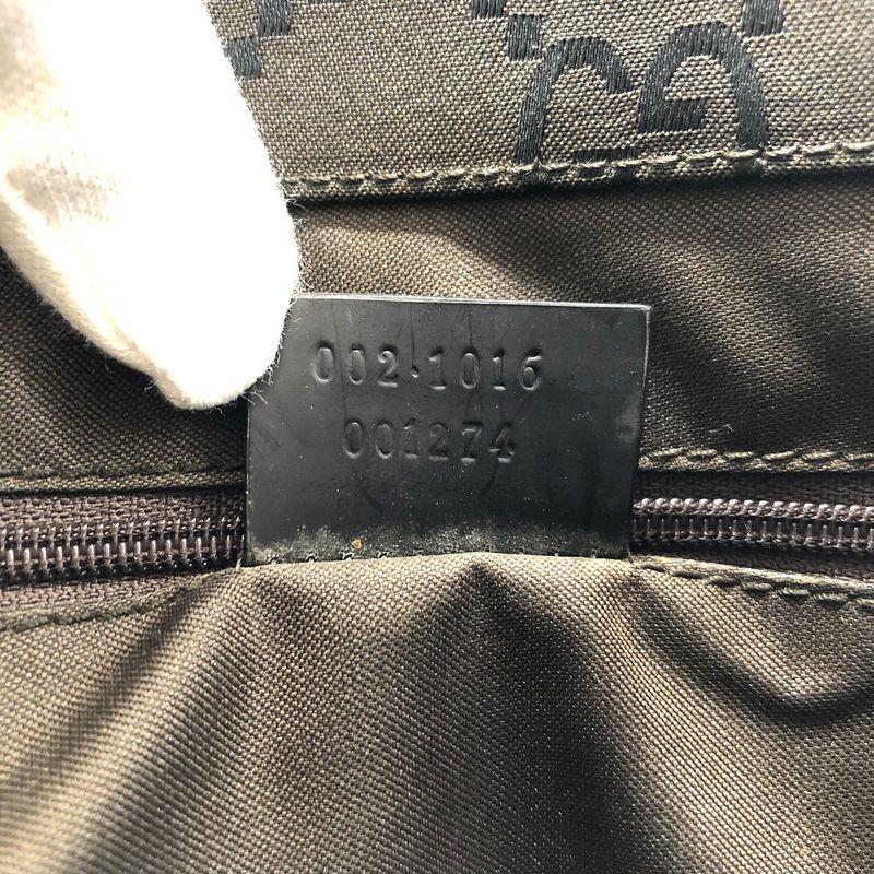 Gucci 002-1065 Handbag Brown GG Bamboo Women Men Fashion Gift Vintage